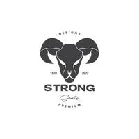 big horn goat vintage badge logo vector
