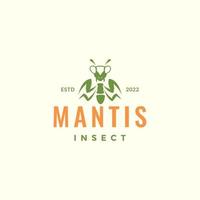 diseño de logotipo de mantis vintage en color vector