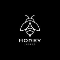 diseño de logotipo de abeja de miel de insecto animal mínimo vector