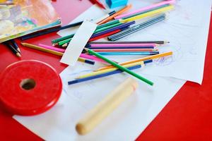 child education colorful pencil background photo