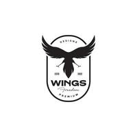 bird wings flap badge logo design vector