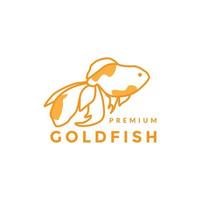 line abstract gold fish logo design vector