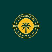 badge with coconut tree logo design vector