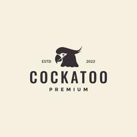 cockatoo head hipster logo design vector