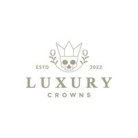 luxury skull with horn logo design vector