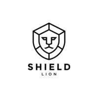 shield lion animal logo design vector