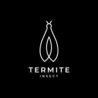 minimal lines modern termite logo design vector