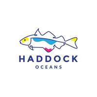 haddock fish abstract logo design vector