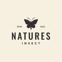 simple hipster butterfly logo design vector