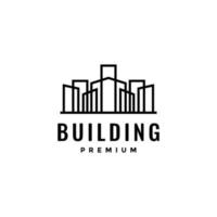 minimalist city building modern logo design vector