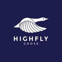 modern flight goose logo design vector