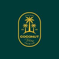 coconut tree forest badge logo design vector