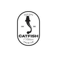 catfish isolated modern food logo badge vector