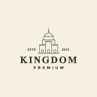 luxury hipster kingdom lines logo design vector