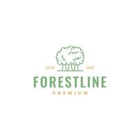 lush forest trees minimalist logo design vector