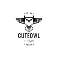 little owlet try to fly logo design vector