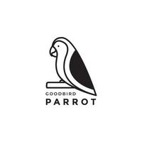 little parrot minimal logo design vector