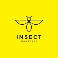 geometric bee lines logo design vector