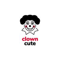 portrait smile clown cute logo design vector