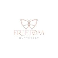 feminine butterfly line minimal logo design vector