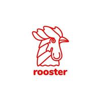 diseño de logotipo de gallo rojo de arte de cabeza vector