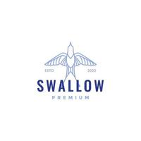 colored hipster fly swallow logo design vector