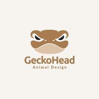 cute head gecko logo design vector