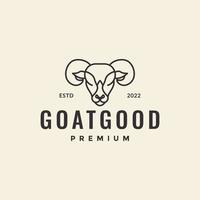 line hipster animal goats head logo vector