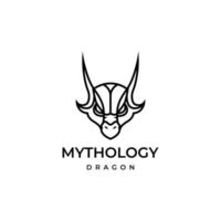 diseño del logotipo del dragón del mito de la cara vector