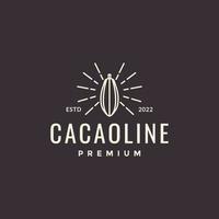 diseño de logotipo hipster de cacao de fruta vector