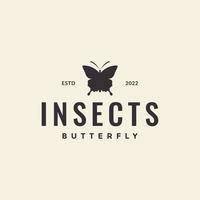 simple hipster butterfly logo design vector