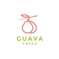 modern fresh fruit guava logo design vector