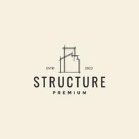 office structure architect minimalist vintage logo vector