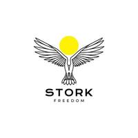 flying stork modern logo design vector