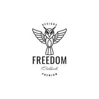hipster polygonal fly owl logo design vector