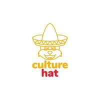 sombrero with rabbit logo design vector