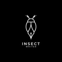 mariquita insecto con diseño de logotipo de arte a lápiz vector