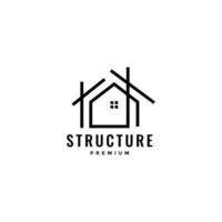 simple minimalist structure architect home logo vector