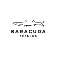 diseño de logotipo de barracuda de pescado de líneas vector