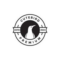 modern badge with penguin logo design vector