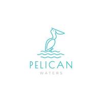 minimal pelican logo design vector