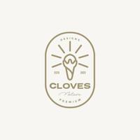 clove spice vintage badge logo design vector