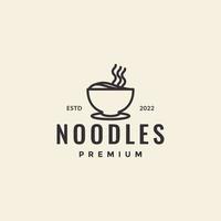 hipster bowl noodle logo design vector