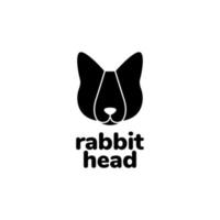 little rabbit short ears logo design vector