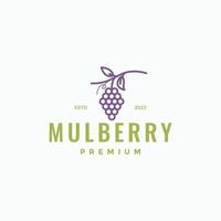 fresh vintage fruit mulberry logo design vector