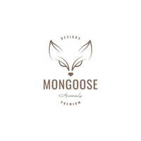 isolated head mongoose logo design vector