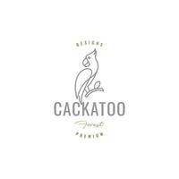 cackatoo with branch logo design vector