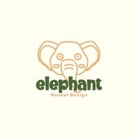 face cute elephant kids logo vector