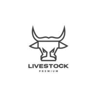 minimal head cow line modern logo vector