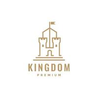 hipster kingdom castle flag logo design vector